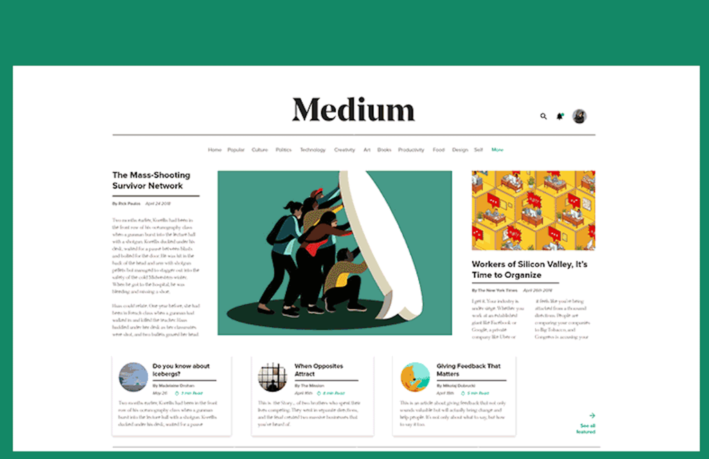 Medium : Crea un blog y comparte historias